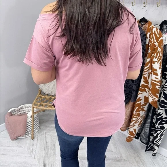 Pink Off-Shoulder Top - Picture 2 of 4